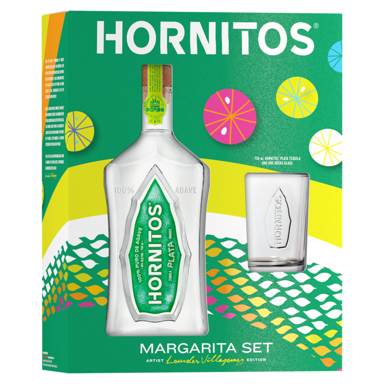 Hornitos Tequila Plata 80 W/ Rocks Glass '24 - 750ML
