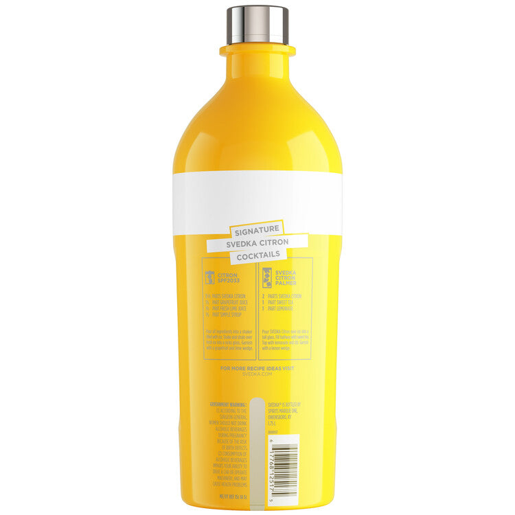 Svedka Lemon Flavored Vodka Citron 70 - 1.75L - Back
