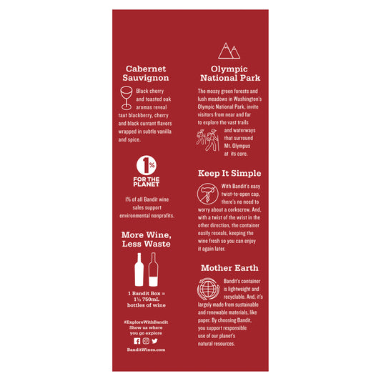Bandit Cabernet Sauvignon American - 1.0L - Back Label
