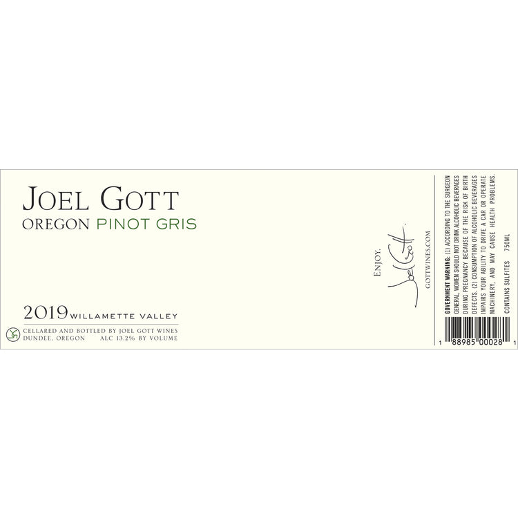 Joel Gott Pinot Gris Willamette Valley 2022 - 750ML