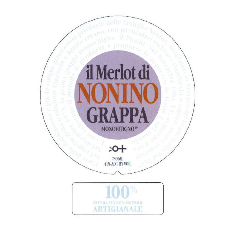Nonino Grappa Il Merlot Di Nonino Monovitigno 82 - 750ML - Front Label