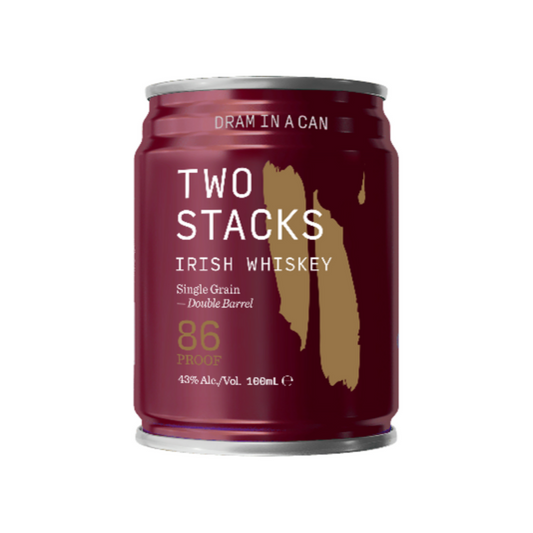 Two Stacks Single Grain Irish Whiskey Dram In A Can Double Barrel 86 - 100ML