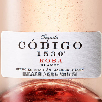 Codigo 1530 Tequila Blanco Rosa 80 - 375ML - Front Label