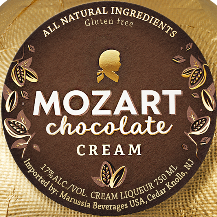 Mozart Chocolate Cream Liqueur 34 - 750ML - Front Label