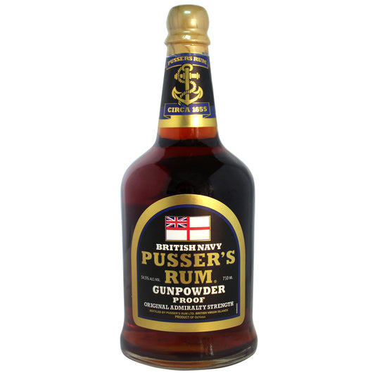 Pusser'S Navy Rum Gunpowder Proof Original Admiralty Strength 109 - 750ML