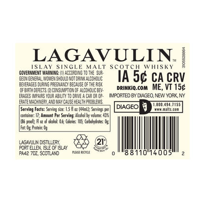 Lagavulin Single Malt Scotch 16 Yr 86 - 750ML - Back Label