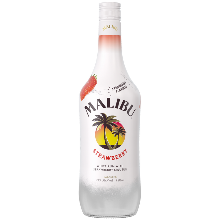 Malibu Strawberry Flavored Rum 42 - 750ML - Front