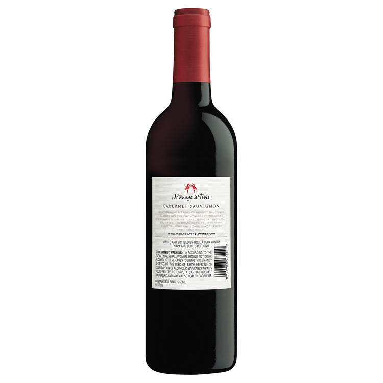 Menage A Trois Cabernet Sauvignon North Coast - 750ML - Back