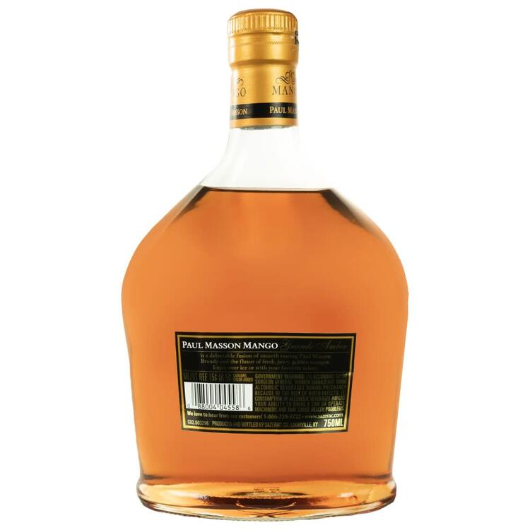 Paul Masson Mango Flavored Brandy Grande Amber 54 - 750ML - Back