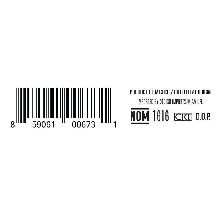 Codigo 1530 Tequila Blanco Rosa 80 - 50ML - Back Label