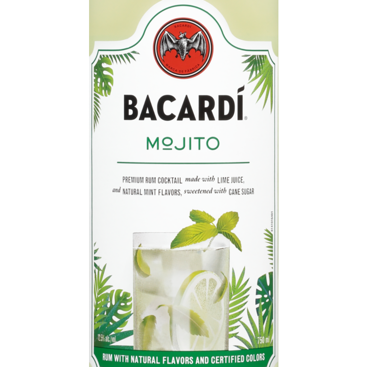 Bacardi Mojito Classic Cocktails 25 - 750ML - Front Label