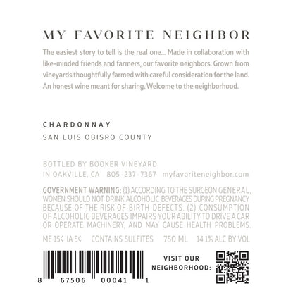 My Favorite Neighbor Chardonnay Blanc San Luis Obispo County 2021 - 750ML