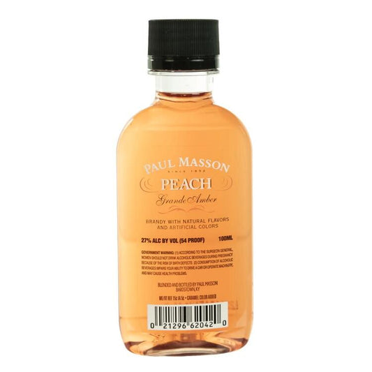 Paul Masson Peach Flavored Brandy Grande Amber 54 - 100ML - Front