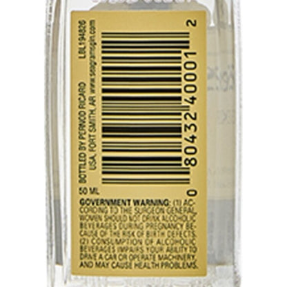 Seagram's Extra Dry Gin 80 - 50ML - Back Label