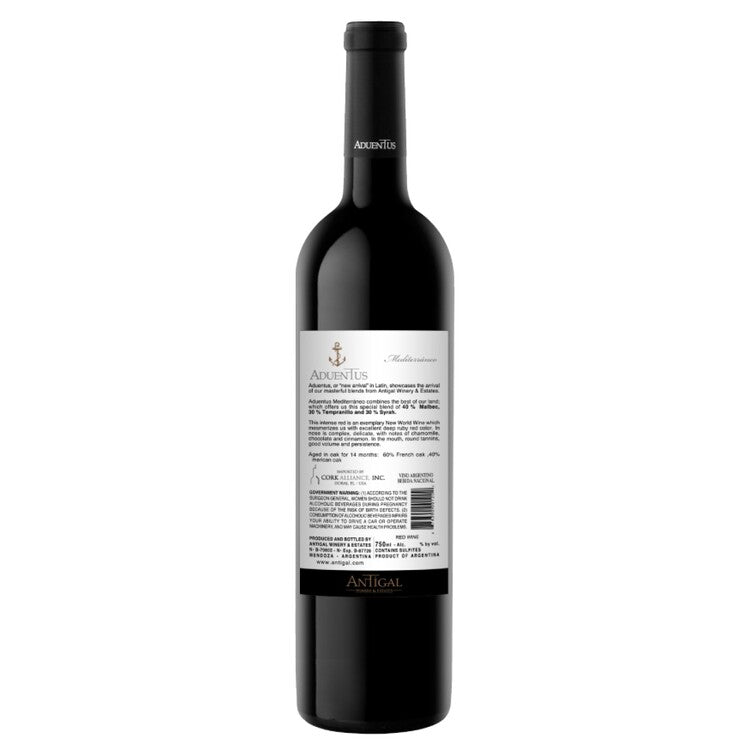 Aduentus Malbec/Tempranillo/Syrah Mediterraneo Mendoza 2017 - 750ML - Back