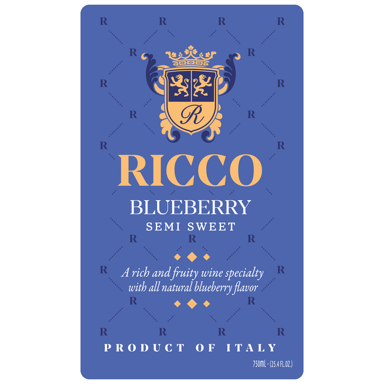 Ricco Blueberry Flavored Wine - 750ML - Front Label