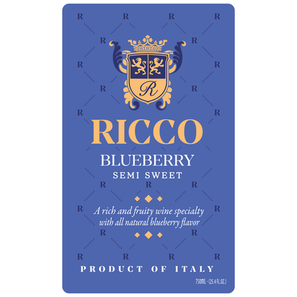 Ricco Blueberry Flavored Wine - 750ML - Front Label