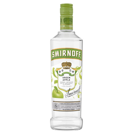 Smirnoff Apple Flavored Vodka Green Apple 60 - 750ML - Front