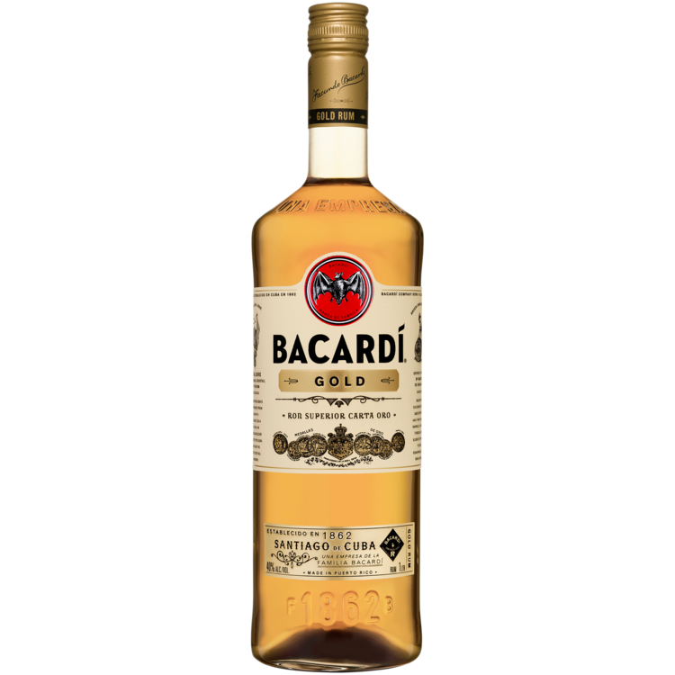 Bacardi Gold Rum 80 - 1.0L - Front
