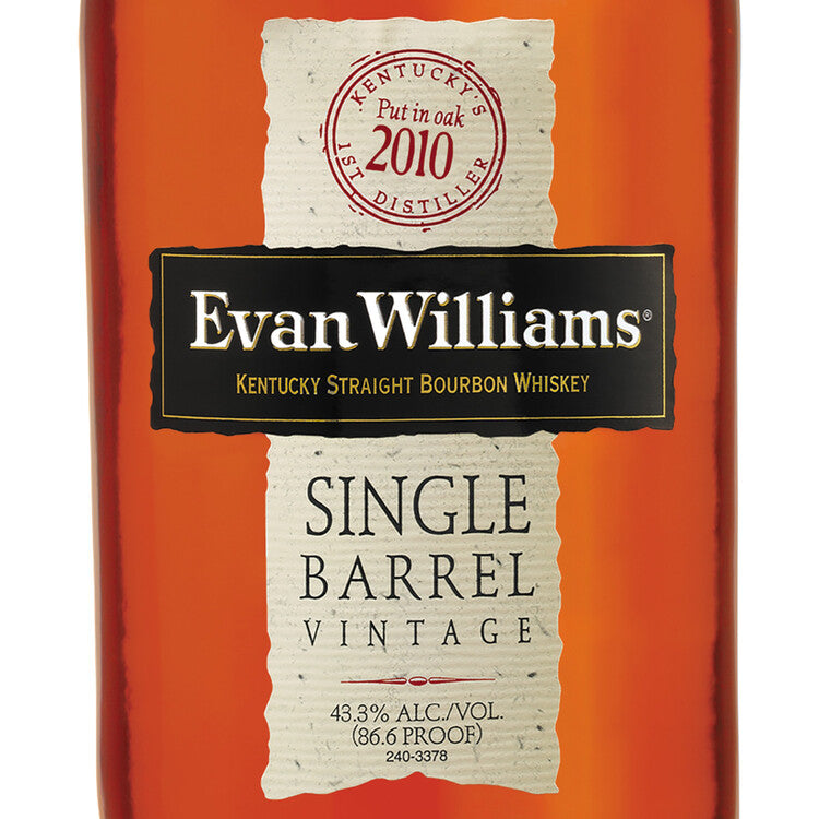 Evan Williams Straight Bourbon Single Barrel 86.6 - 750ML - Front Label