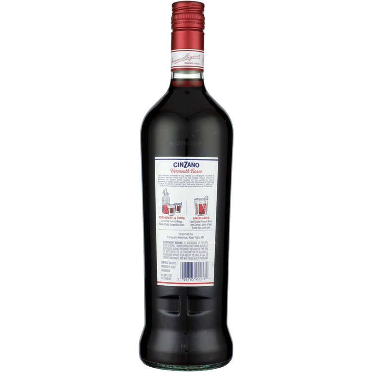 Cinzano Vermouth Sweet Rosso Riserva - 1.0L - Back