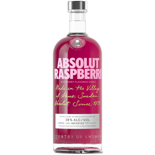 Absolut Raspberry Flavored Vodka Raspberri 76 - 1.0L - Front