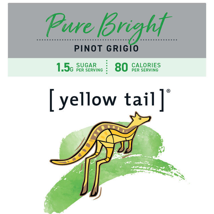 Yellow Tail Pinot Grigio Pure Bright Only 80 Calories South Australia - 1.5L - Front Label