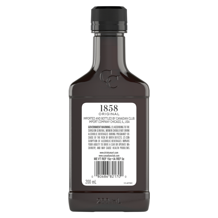 Canadian Club Canadian Whisky 80 - 200ML - Back