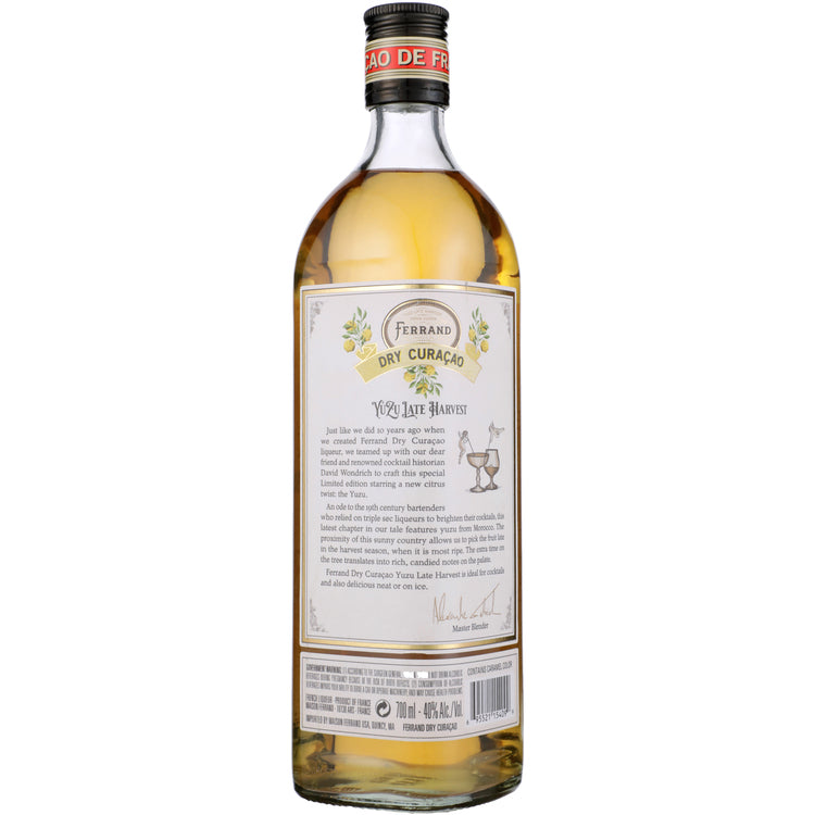 Ferrand Curacao Yuzu Late Harvest Limited Edition 80 - 700ML - Back