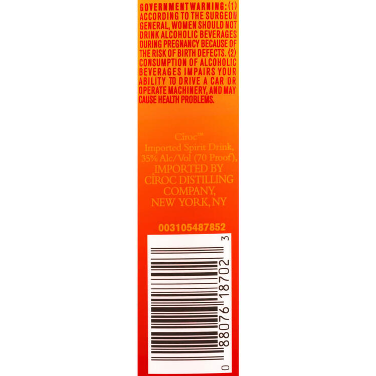 Ciroc Summer Citrus Flavored Vodka 70 - 375ML - Front