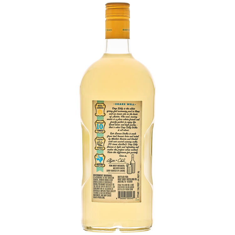 Deep Eddy Lemon Flavored Vodka 70 - 1.75L - Back