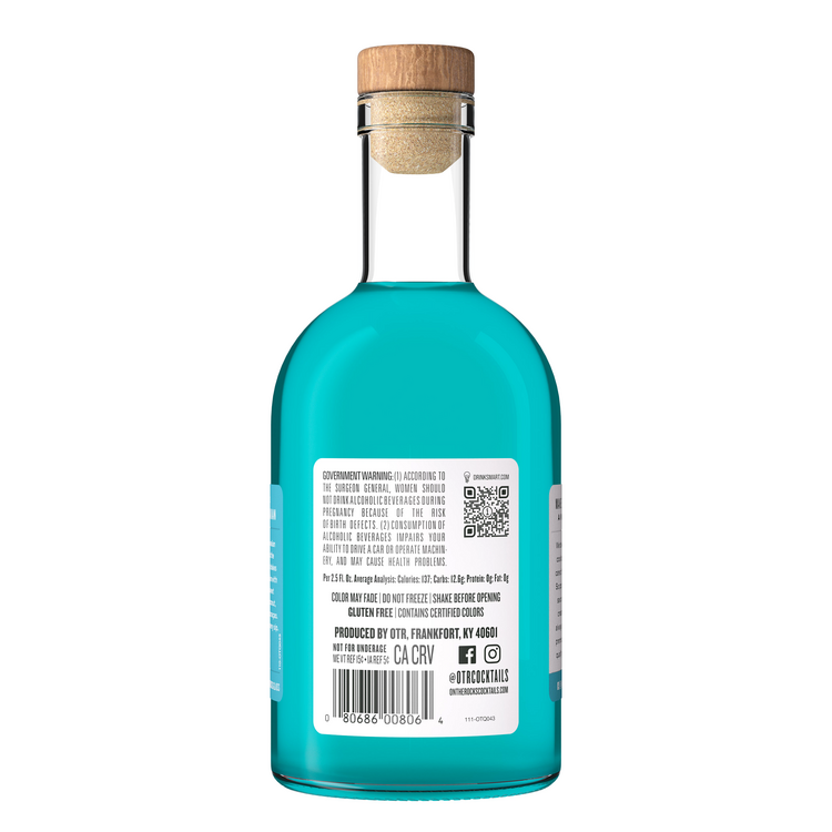Otr-On The Rocks Blue Hawaiian With Cruzan Rum Limited Release 40 - 375ML - Back
