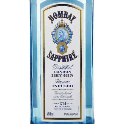 Bombay London Dry Gin Sapphire 94 - 750ML - Front Label