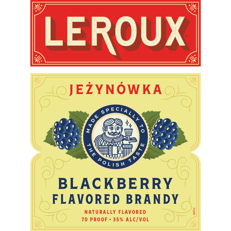 Leroux Blackberry Flavored Brandy Polish Style 70 - 1.0L - Front Label