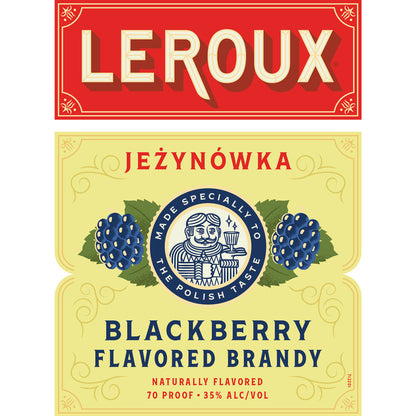 Leroux Blackberry Flavored Brandy Polish Style 70 - 1.0L - Front Label