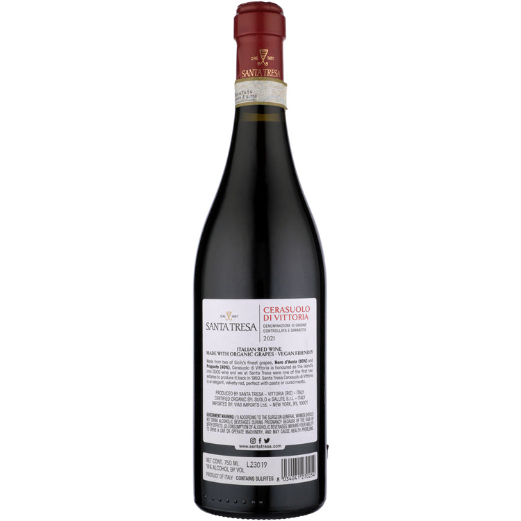 Feudo Di Santa Tresa Cerasuolo Di Vittoria Classico 2021 - 750ML - Back