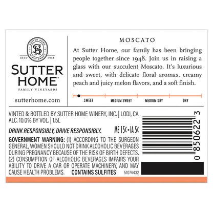 Sutter Home Moscato California - 1.5L - Back Label