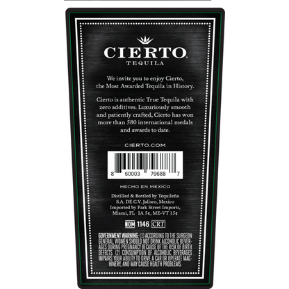 Cierto Tequila Blanco Private Collection 80 - 750ML