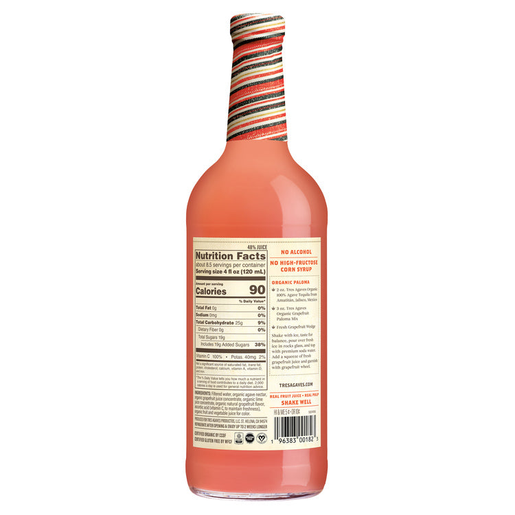 Tres Agaves Paloma Mix - 1.0L - Back
