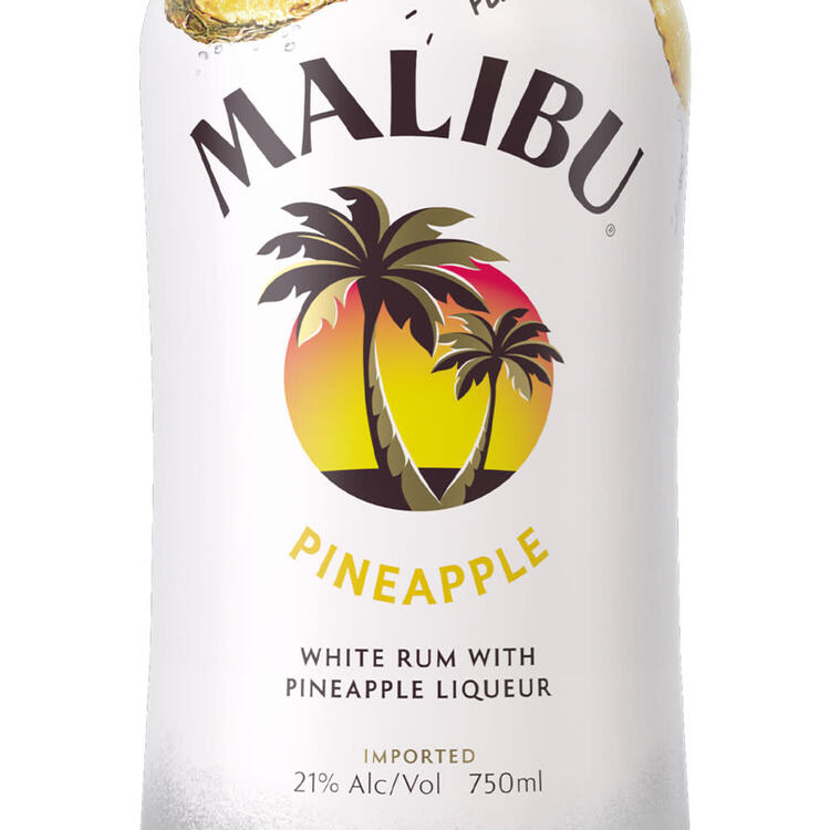 Malibu Pineapple Flavored Rum 42 - 1.75L - Front Label
