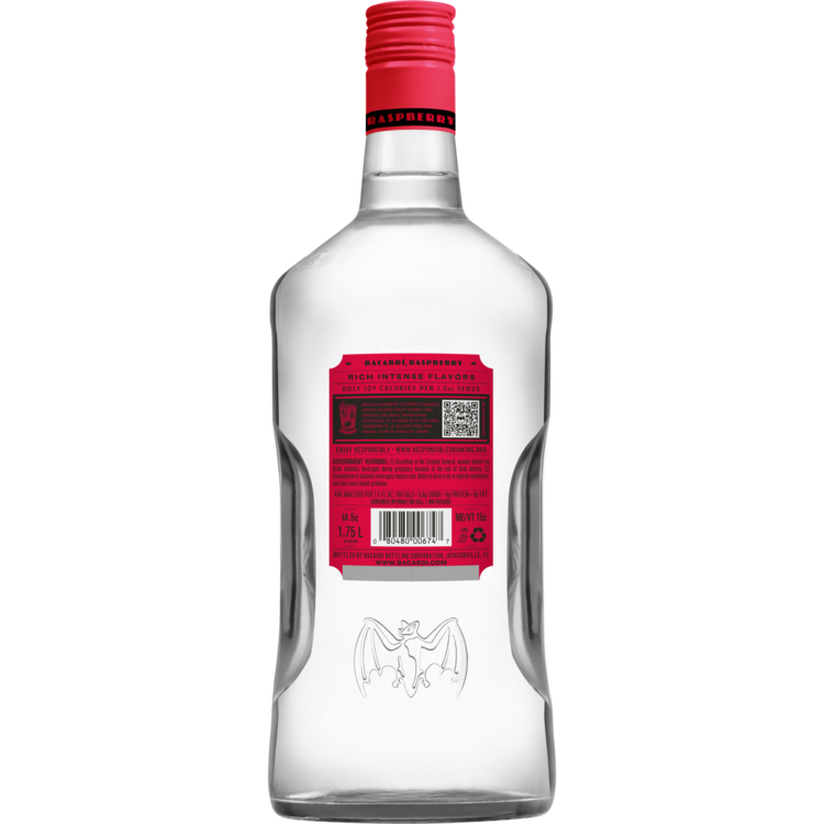 Bacardi Raspberry Flavored Rum 70 - 1.75L - Back