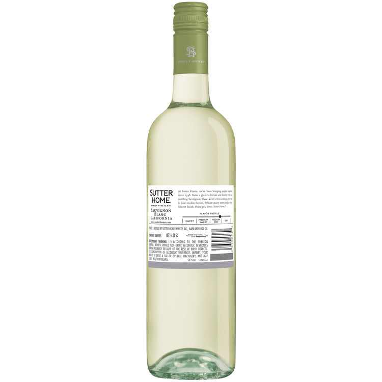 Sutter Home Sauvignon Blanc California - 750ML - Back