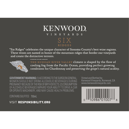 Kenwood Chardonnay Six Ridges Russian River Valley 2020 - 750ML