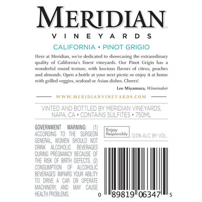 Meridian Vineyards Pinot Grigio California - 750ML