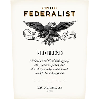 The Federalist Red Blend Honest American - 750ML - Front Label