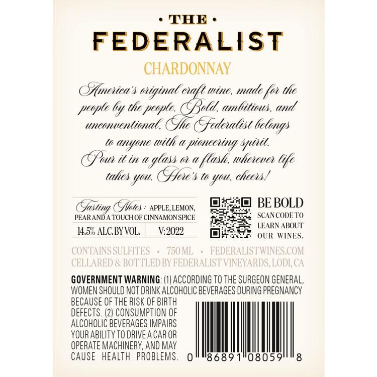 The Federalist Chardonnay Santa Barbara County - 750ML