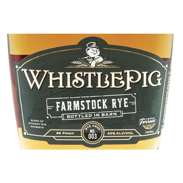 Whistlepig Straight Rye Whiskey Farmstock Rye Rye Crop No. 003 86 - 750ML - Front Label