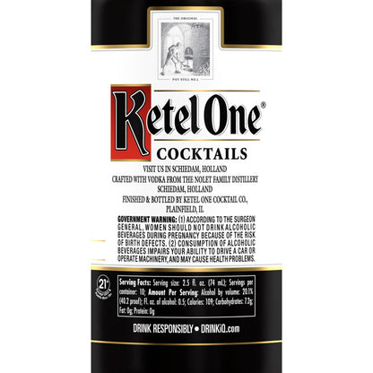 Ketel One Cocktail Espresso Martini Collection 40.2 - 750ML - Back Label