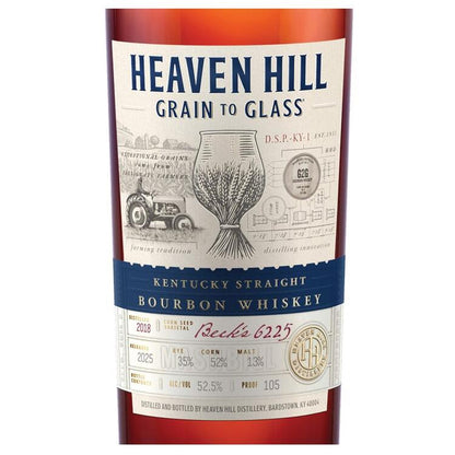 Heaven Hill Straight Bourbon Grain To Glass 6 Yr 105 - 700ML - Front Label