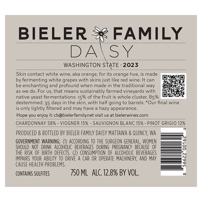 Daisy Hazy Orange Wine Washington - 750ML - Back Label